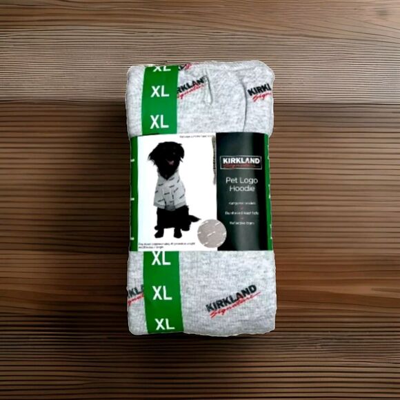 Costco Kirkland Signature Pet Logo Hoodie Gray Size XL Dog 21"-25" / 70-110lbs - Picture 2 of 6